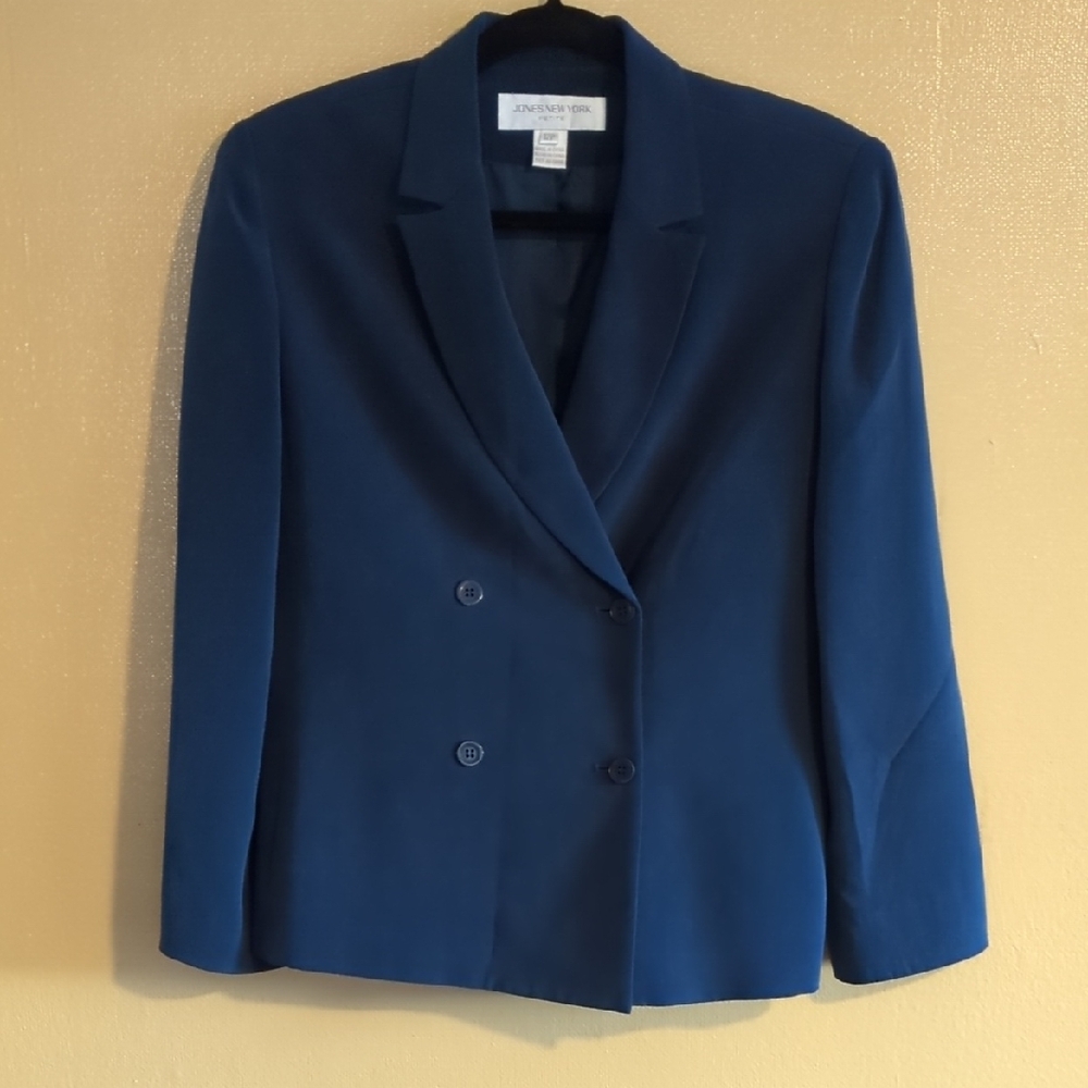 New Jones New York Blue Tailored‎ Suit Set, Size 12P